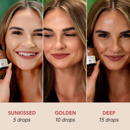 Self Tanning Drops - USA Made with Natural & Organic Ingredients, Medium Face Tanning Drops to Add to Lotion, Moisturizing Bronzing Tanner for Face & Body, Toxin Free Tanner for Fake Tan